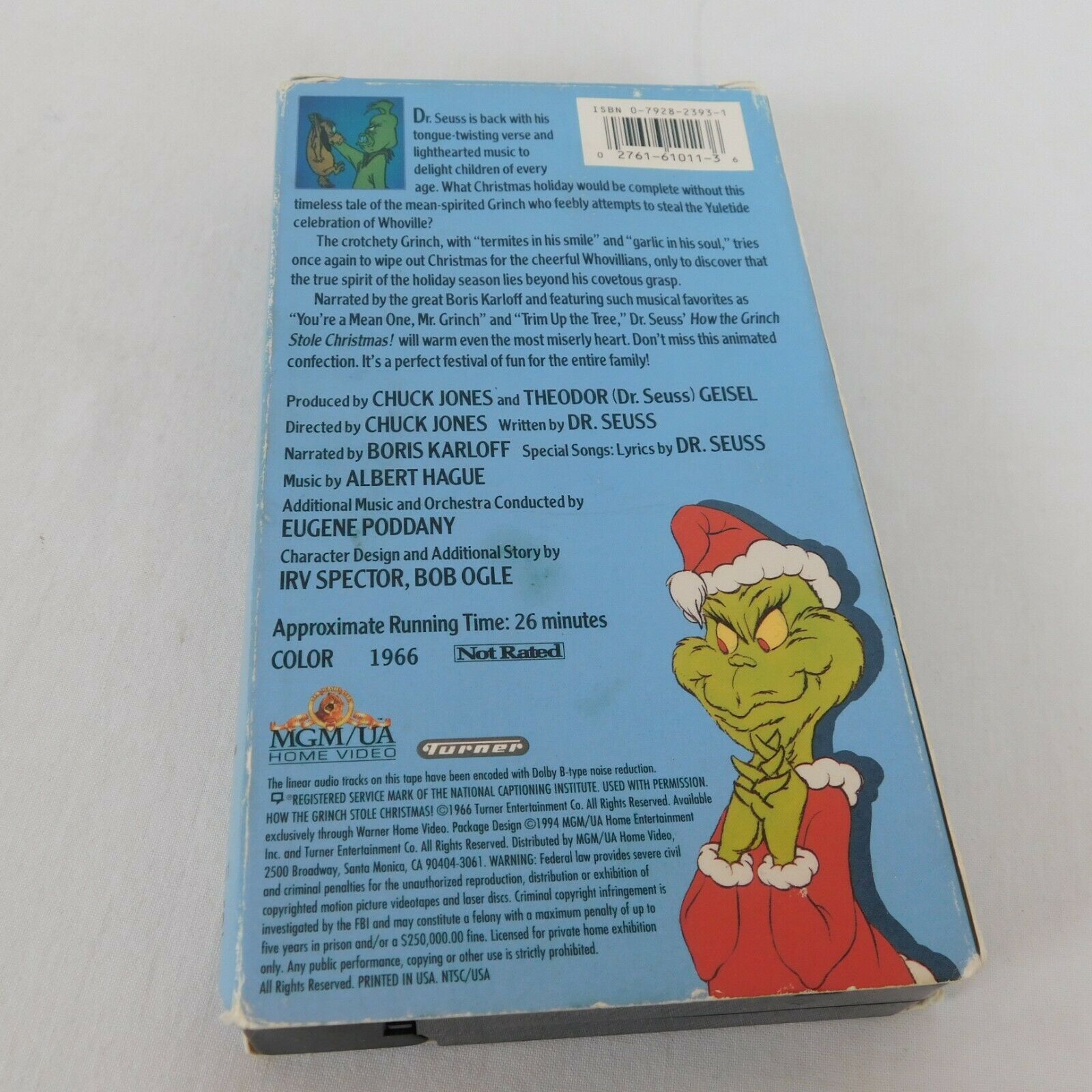 How the Grinch Stole Christmas 1966 VHS 1994 Boris Karloff Dr Seuss ...