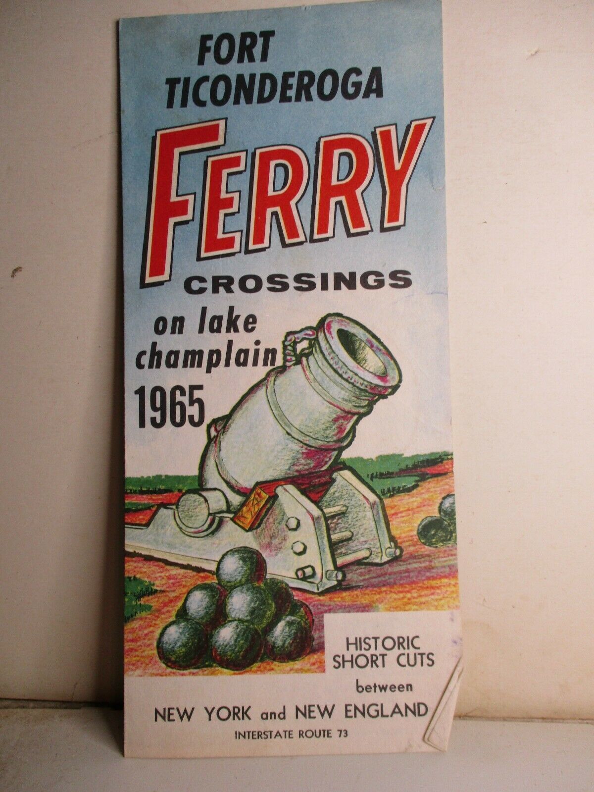 Original ca 1965 Fort Ticonderoga Ferry Crossings New York Pamphlet