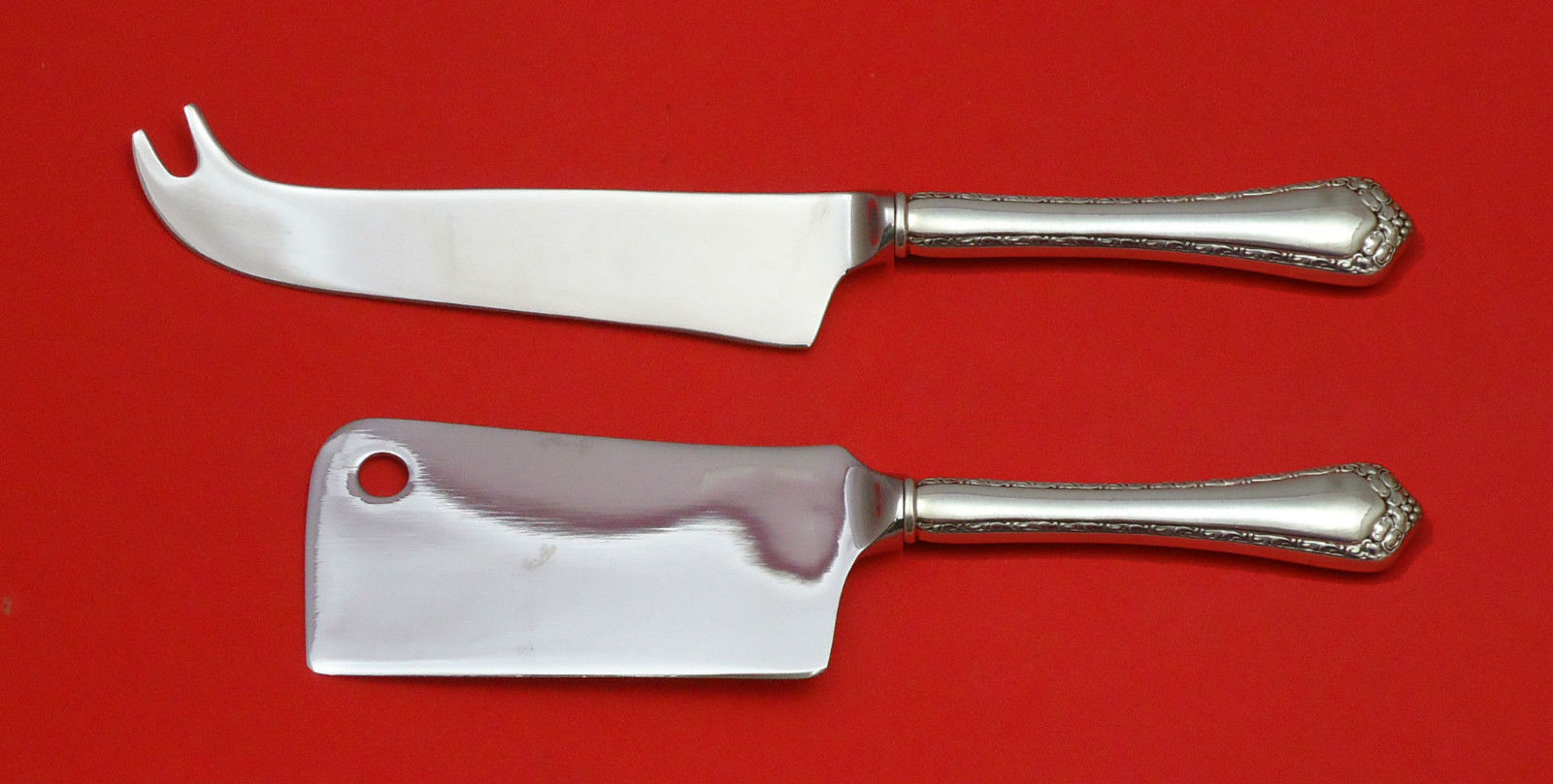 ROSEMARY BY EASTERLING STERLING SILVER CHEESE SERVER SERVING SET 2PC HHWS CUSTOM - $114.94