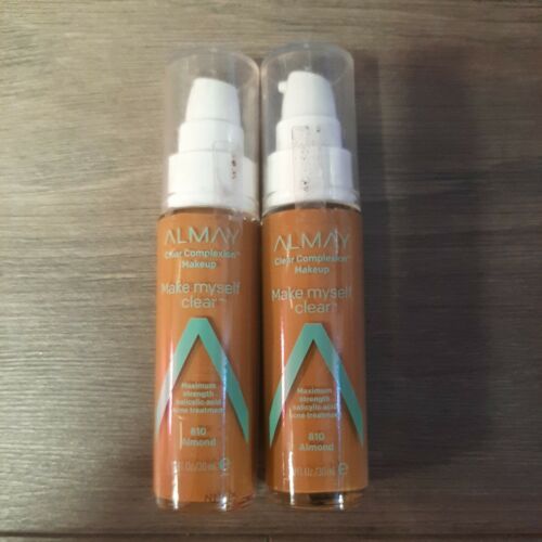 Primary image for LOT OF 2- Almay Make Myself Clear Liquid Makeup 810 Almond Foundation, 1oz NWOB