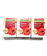 3 Packs Twinings Of London Heartea Raspberry Hibiscus Caffeine Free Supe... - $25.99