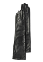 Tory Burch T Monogram Chenille & Leather Gloves in Black /New Cream