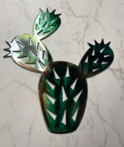 Prickly Pear Cactus Metal Wall Art   16" x 13 1/4" Marbled Green - $43.69