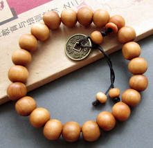 Free Shipping -  Hand Carved Natural Yellow sandalwood Meditation yoga prayer Be - $20.00
