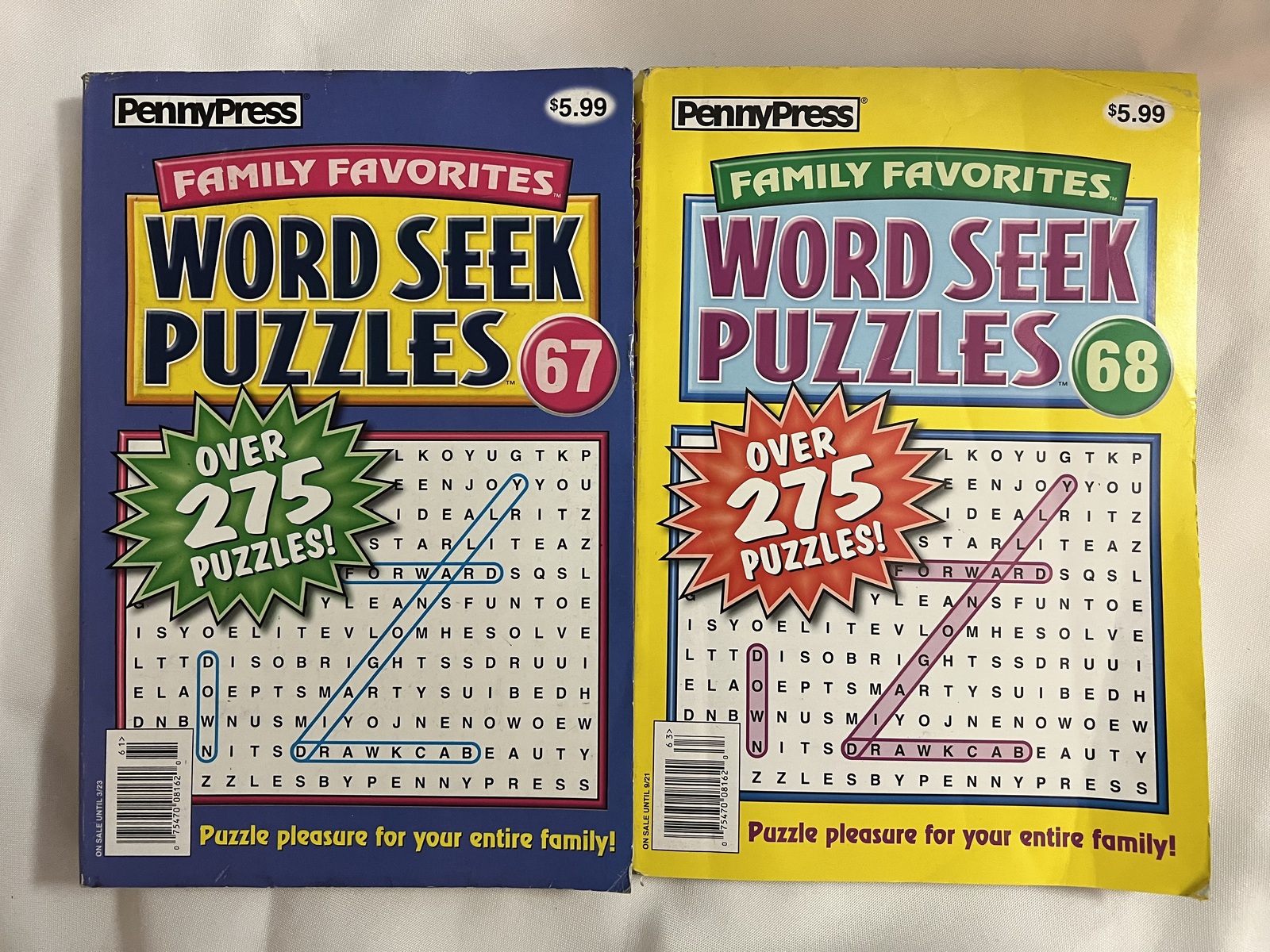 Lot of (2) Penny Press Family Favorites Word Seek Puzzles Puzzles 67 ...