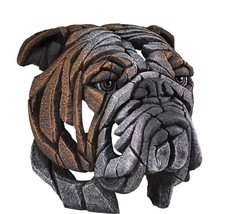 British Bulldog Bust by Edge Sculpture 12.5" High Collectible Stone Resin Brown image 1