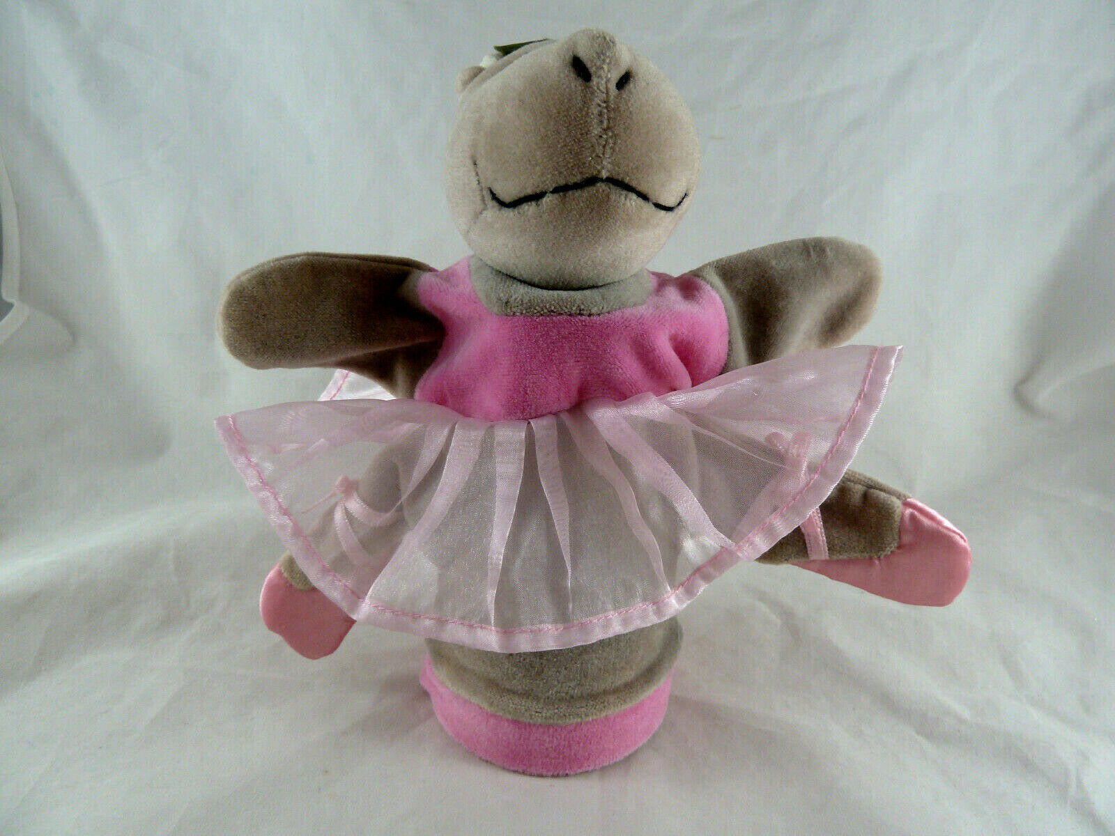 Jellycat Hand Puppet Hippo in Ballet tutu and slippers 9" 1970Now