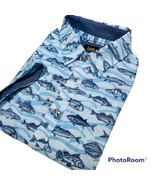 Lee Men&#39;s S/S Fish Theme Print Sport Shirt  White Size XL NWT MSRP $50 - $32.71