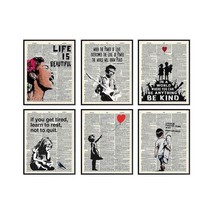 Banksy Wall Art Set - Inspirational Quotes Room Decor - Art - $63.65