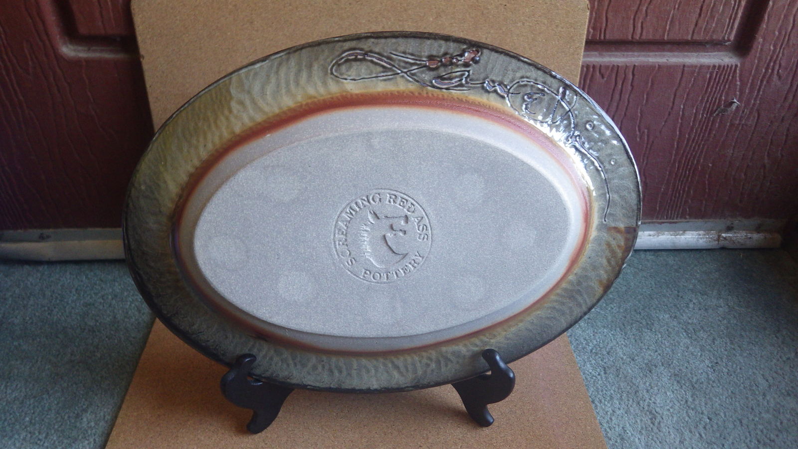 SCREAMING RED ASS POTTERY STUDIO PLATTER BY LANCE HENRIKSEN LIMITED