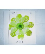 Just a Note, green craft flower Card, Handcrafted scrap happy card - $4.95