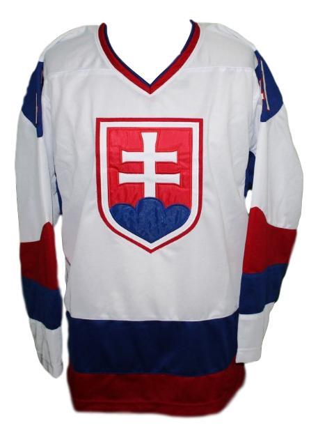 Jaroslav halak team slovakia hockey jersey white   1