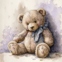 Watercolor painting of a teddy bear, wall art ,#2 OF 4 in this collection - $1.99