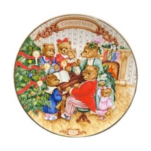 Avon TOGETHER FOR CHRISTMAS Plate Porcelain 22k Gold Trim 1989 Bears No ... - $13.86