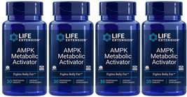 Ampk Metabolic Activator 4 Bottles Burns Belly Fat 240 Veg Tabs Life Extension - $113.99