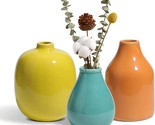 Oppsart Ceramic Vases For Decor Set Of 3, Colorful Decorative, Rustic Style