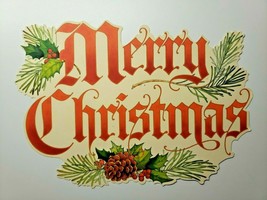 Vintage Ambassador Hallmark Cards Merry Christmas Holiday Die cut 12 x 8&quot; - $12.99