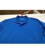 Fila Sport Golf Shirt Mens Medium Royal Blue Performance Polo Short Sleeve Logo - $12.82