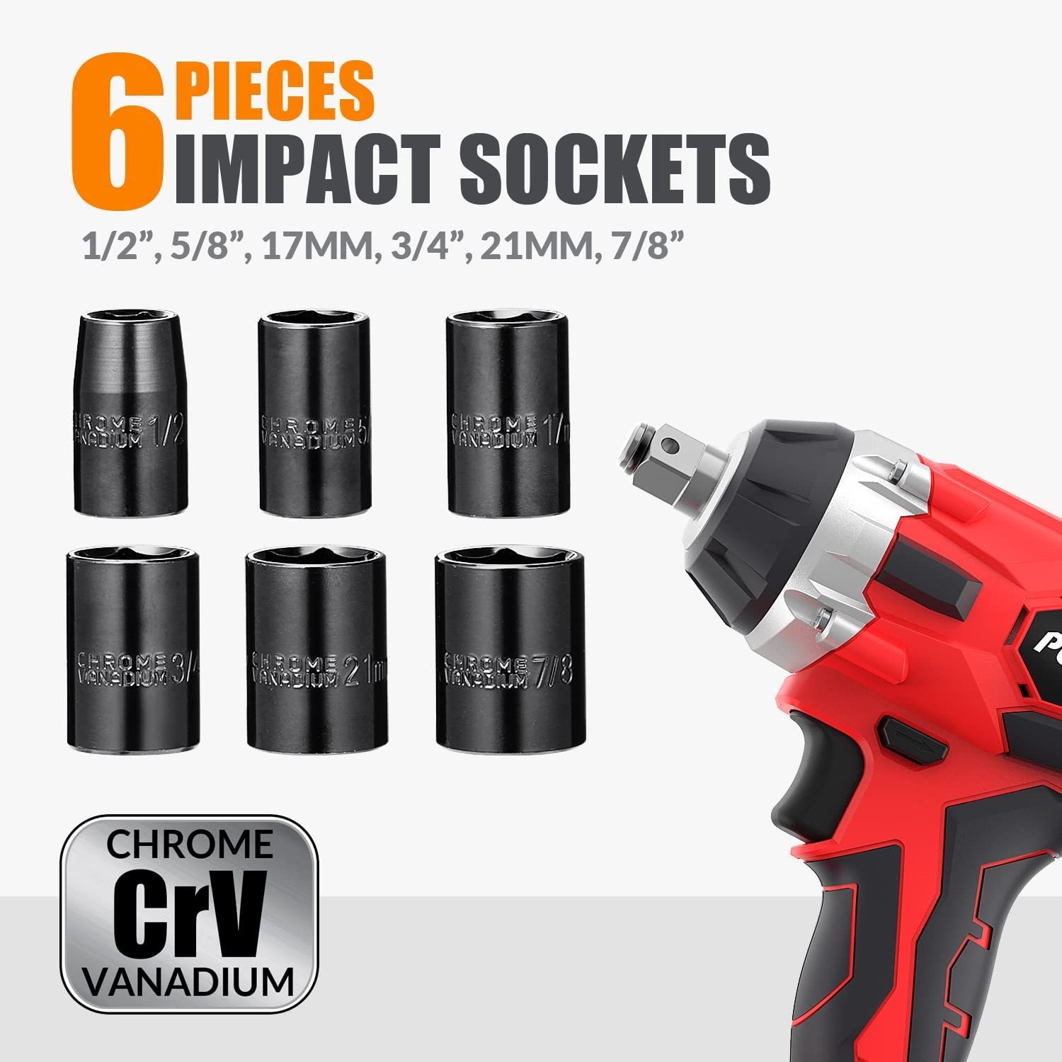 Populo 20V Cordless Impact Wrench, ½” Chuck and similar items