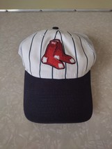 Vtg NEW ERA Boston Red Sox Hat Cap Snapback WOMEN Pinstripe Shiny Logo B... - $18.49