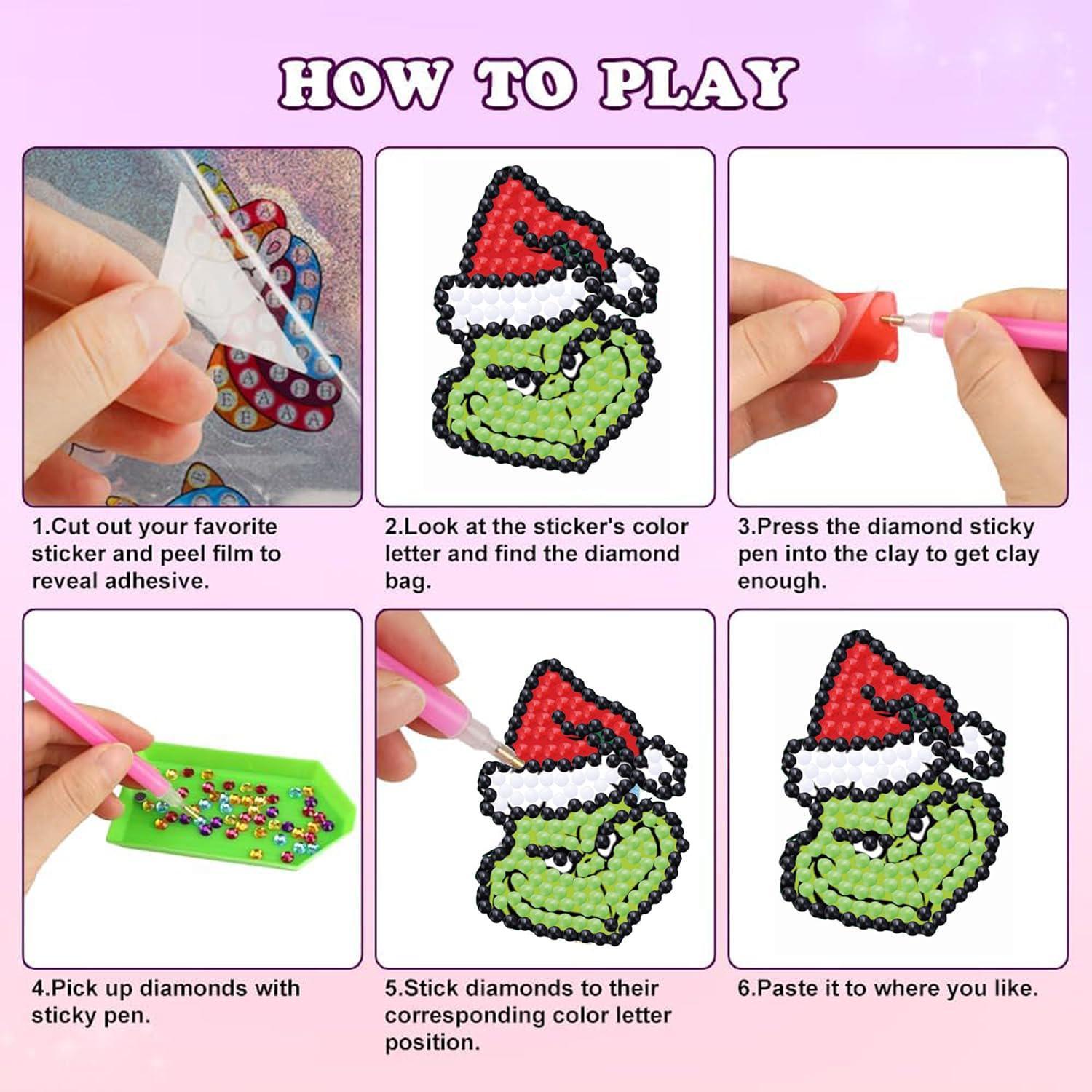 Creative 5D Diamond Painting Stickers Kits for Kids 42 pcs