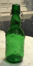 Vintage Grolsch Beer Bottle Green Glass Wire Bale White Porcelain Stopper Rubber - $5.89