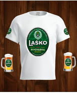 Lasko Beer Logo White Short Sleeve  T-Shirt Gift New Fashion  - $31.99