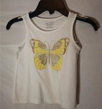 NWT The Children's Place Baby Girls' Graphic Tank Top White and Gold 3T - $9.49