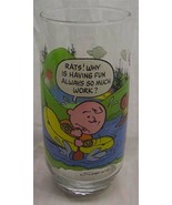 PEANUTS Snoopy McDonald Camp  &quot;Why is fun so much work?&quot; GLASS COLLECTOR... - $14.85
