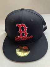 Boston Red Sox Dual Logo New Era 5950 Fitted Hat Sz 7 5/8 NWT Blue Rare! - $44.55