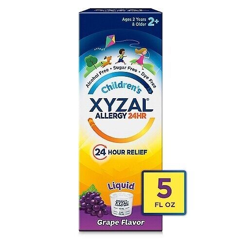 Xyzal Children's Allergy 24HR Oral Solution, Grape, 5 Fl. Oz ( Pack of