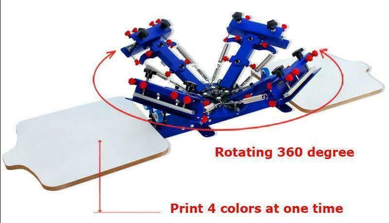 TECHTONGDA 4 Color Screen Printing Press with Materials Package Starter  Whole Screen Printing Kit T-Shirt Printing