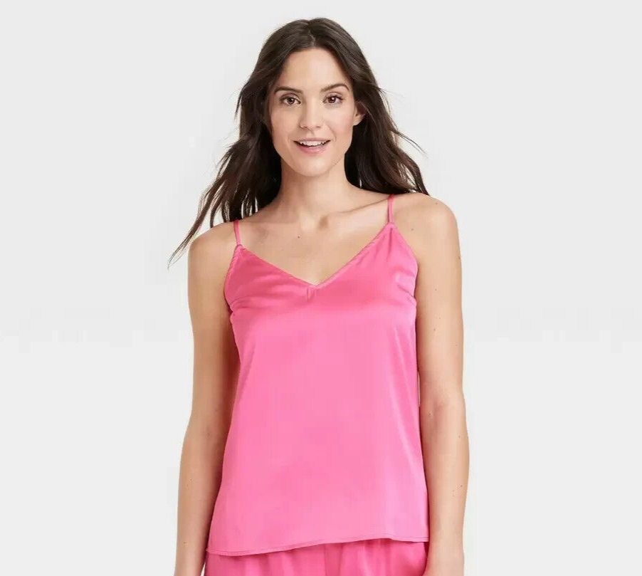 Stars Above Women's Satin Cami Top Pink Size Small