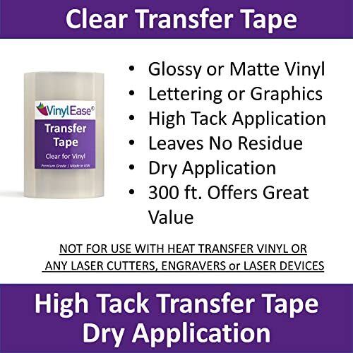 Vinyl Ease V0804 Clear Application / Transfer Tape, 6 inch x 100 ft Roll