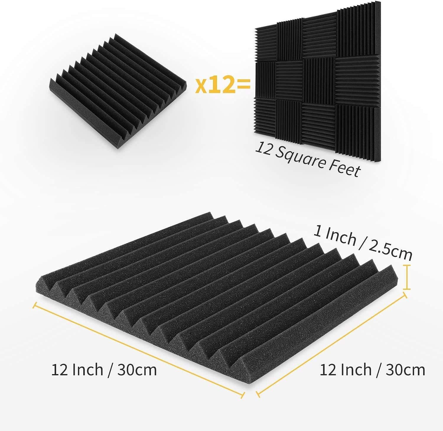 2.5 X 48 X 96 - Acoustic Foam Egg Crate Panel Studio Soundproofing