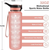 17oz Glass Water Bottles With Straw and Flip Lid, Motivational Water Bottles  with Time Marker Reminder and Silicone Sleeve, Leakproof, BPA Free  Borosilicate Glass (Green Sleeve) 