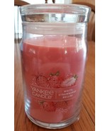 Yankee Candle  White Strawberry Bellini 20 oz  Tumbler Jar  two wick sealed New - $19.79