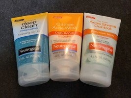 3 Pc Mix Neutrogena Oil-Free Acne Lot *Cream Wash / Scrub*  - $22.18