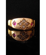 Antique 15kt gold Ruby size 3 1/2 Wedding ring - Baby ring - pinkie Vict... - $425.00