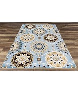 GAD Premium Indoor Contemporary Modern Abstract Area Rug - Blue, Ivory, ... - $21.73