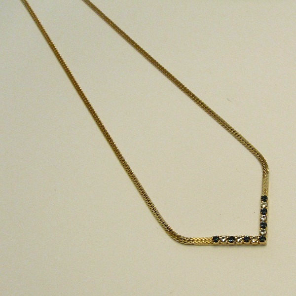 Avon Galaxy Of Color Necklace Herringbone Chain with Simulated