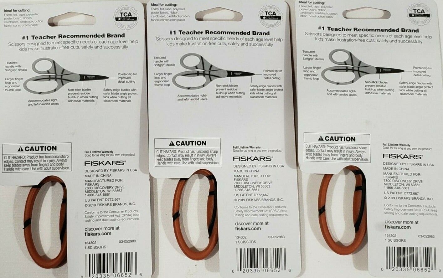  Fiskars 7 Student Scissors for Kids 12-14 (3-Pack