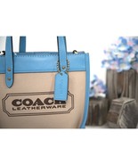 Coach Pool Leather Natural Canvas Field Tote 22 Bag NWT CH740 - $242.06