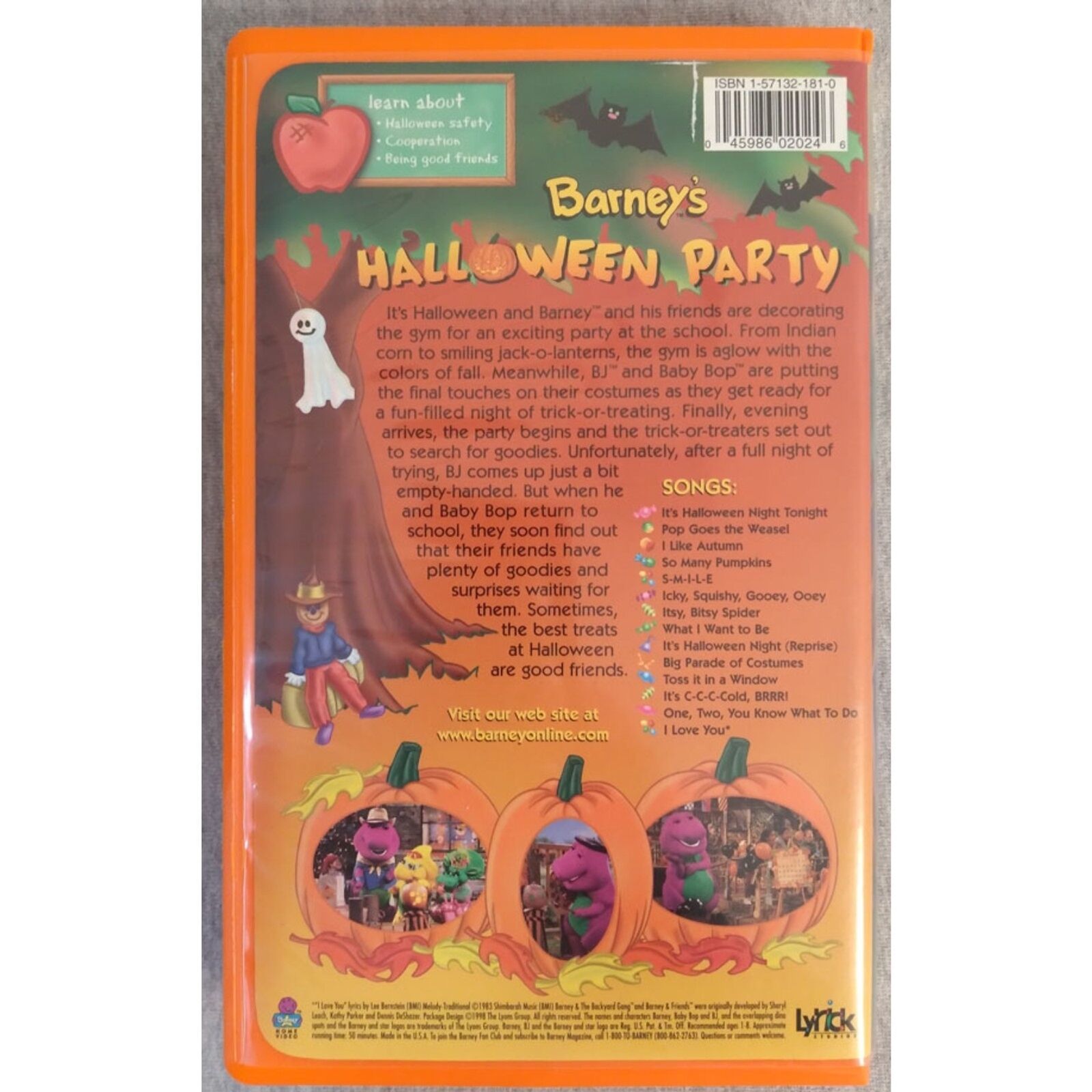 Barney's Halloween Party VHS Video Cassette 1998 - VHS Tapes