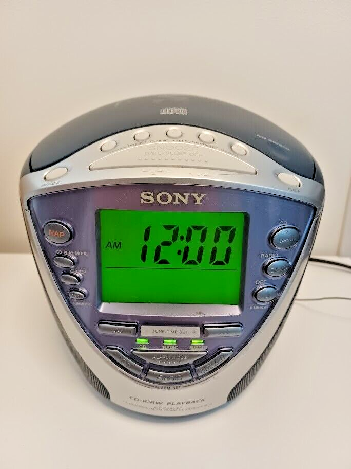  Sony ICFC717PJ Nature Sounds Clock Radio, Silver