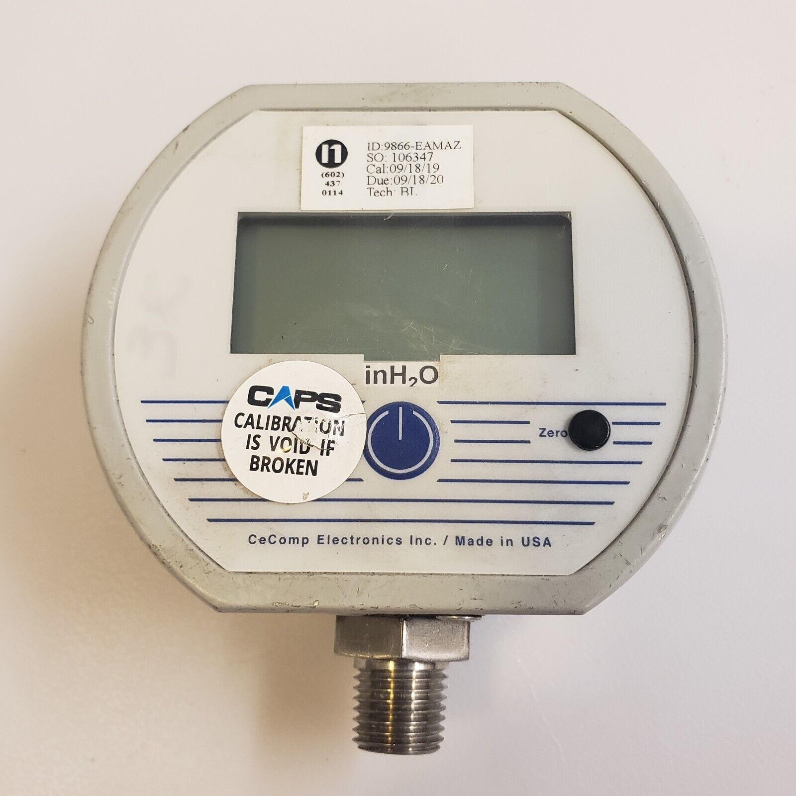 CeComp Electronics USA Digital H20 Pressure Gauge- MODEL DPG1000B ...