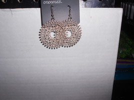 Paparazzi Earrings (New) On Top Of The World - Round W/OPEN Design Brown - $5.15