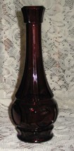 Royal Ruby Bull's Eye - Glass Vase - 9" tall - $11.00