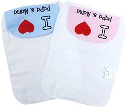 2 Lovely Heart Baby Cotton Gauze Towel Wipe Sweat Absorbent Cloth Mat Towels