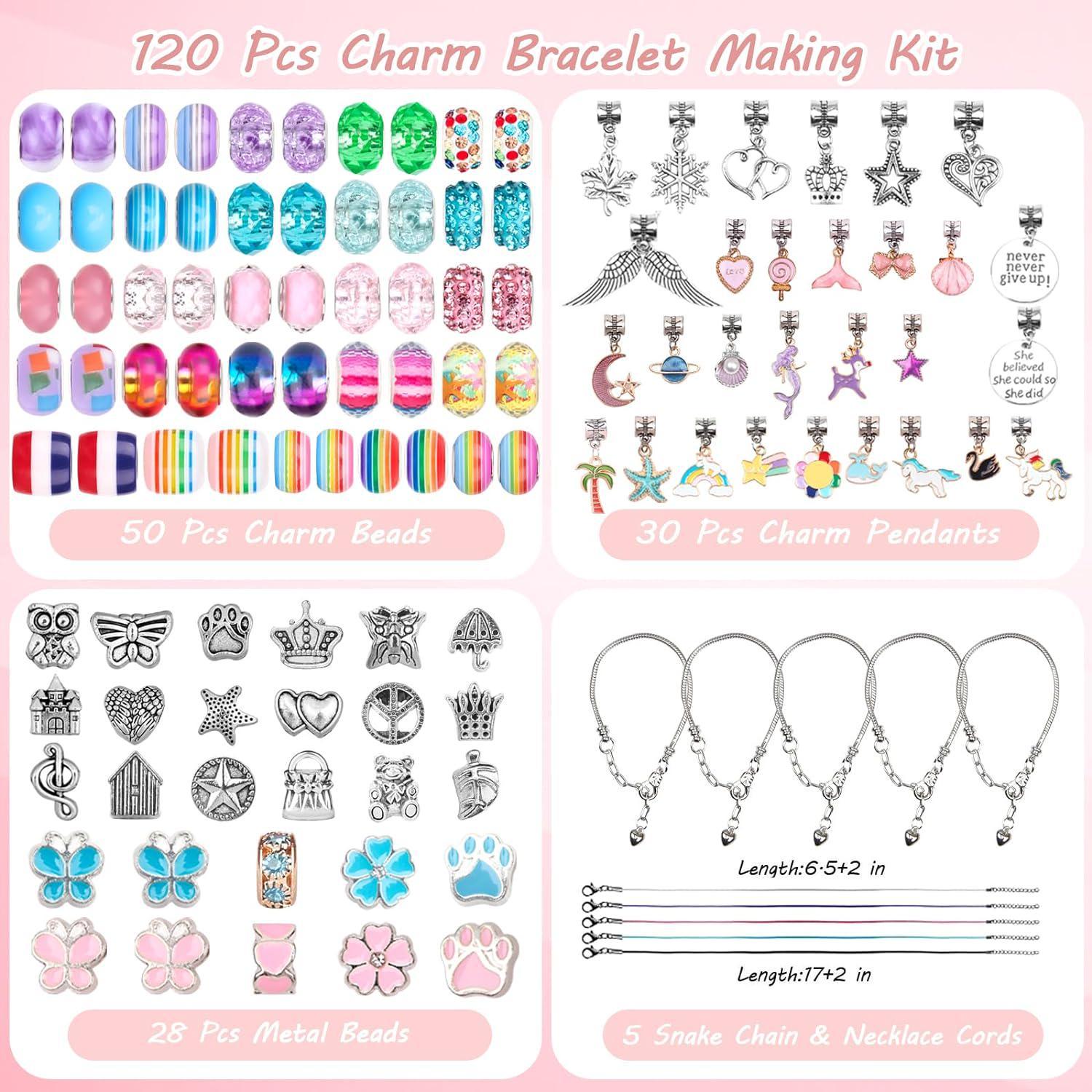 Klmars Bracelet Making Craft Kit for Girls,Jewelry Making Supplies Beads  Charms